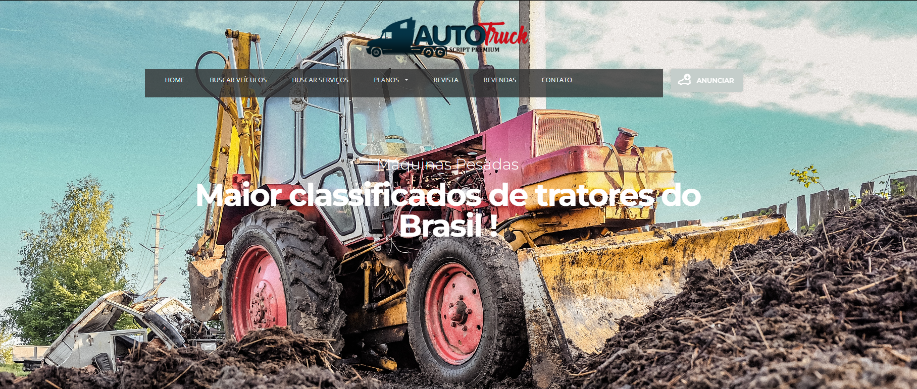 Criar site de classificados de caminhões tratores e máquinas com o AutoTruck