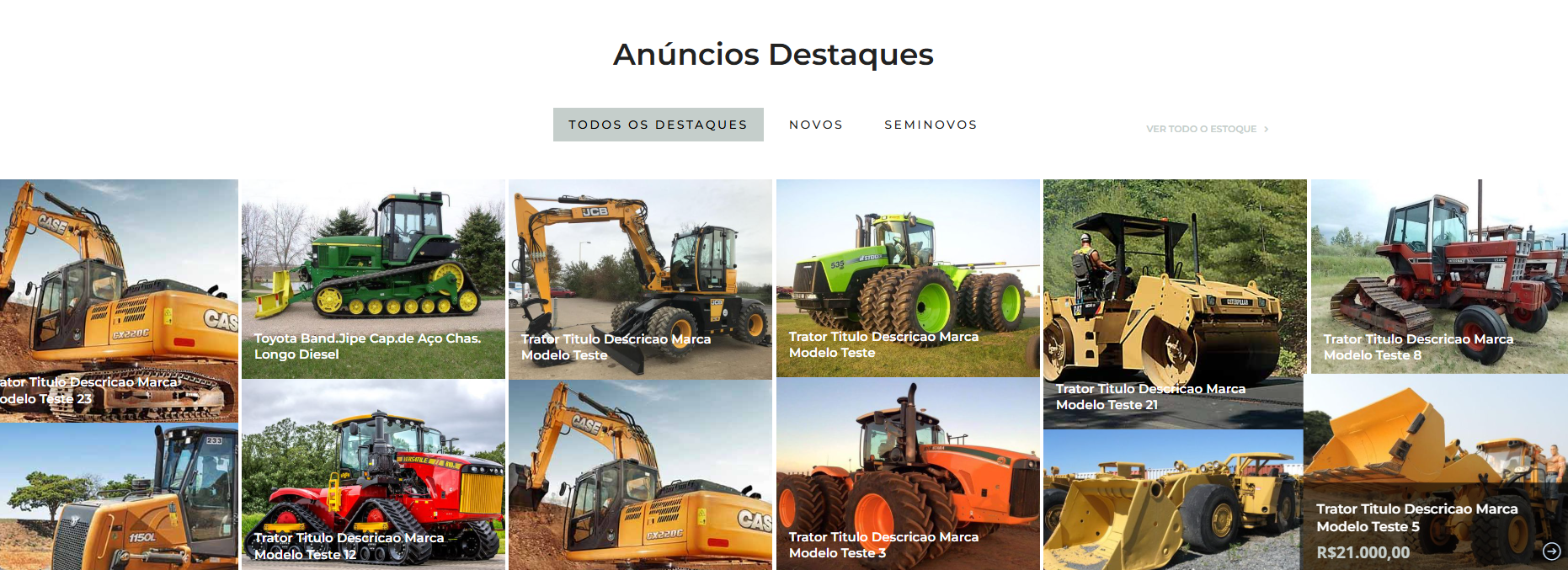 Site de classificados para caminhões tratores e máquinas AutoTruck