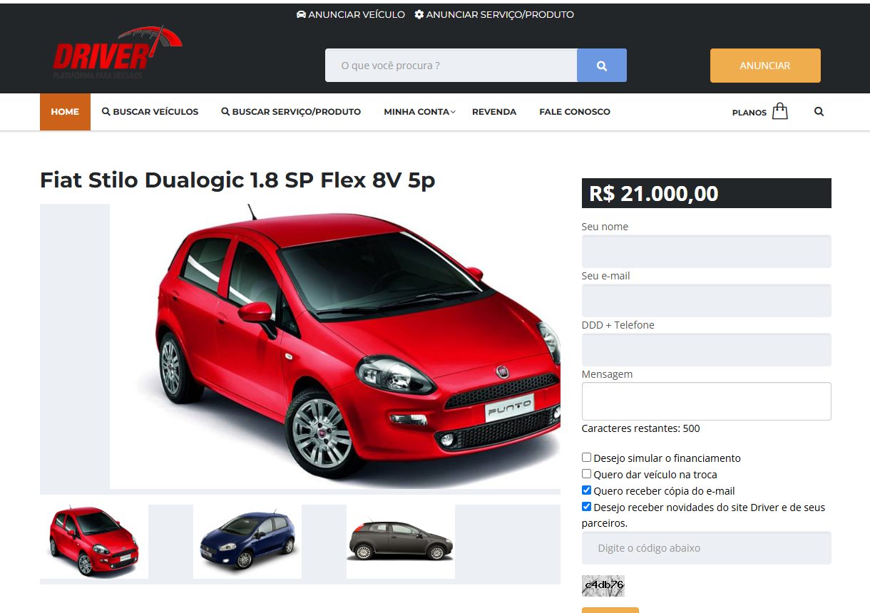 Administração do sistema automotivo Driver para concessionárias