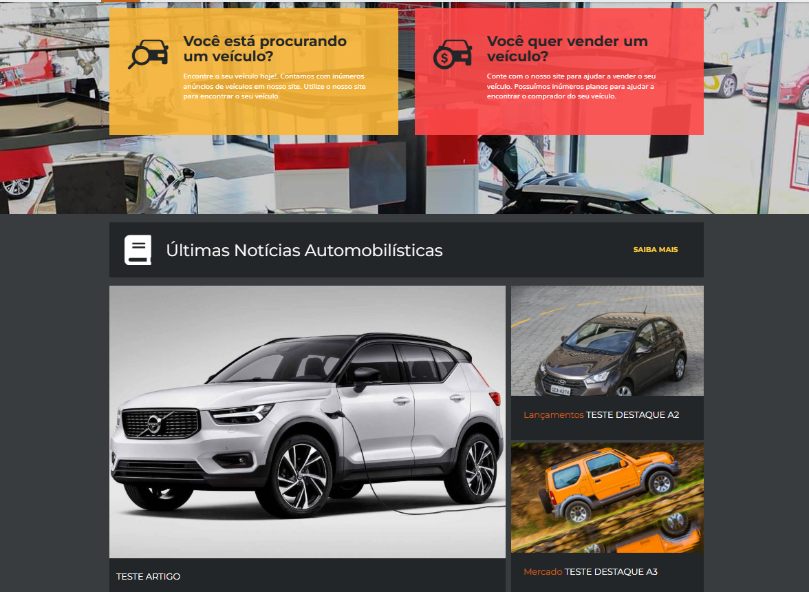 Página de veículo em site para loja e revenda criado com o Driver