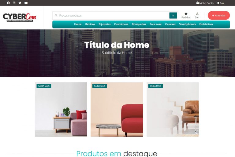 Crie site estilo Mercado Livre, rápido, profissional e personalizado!