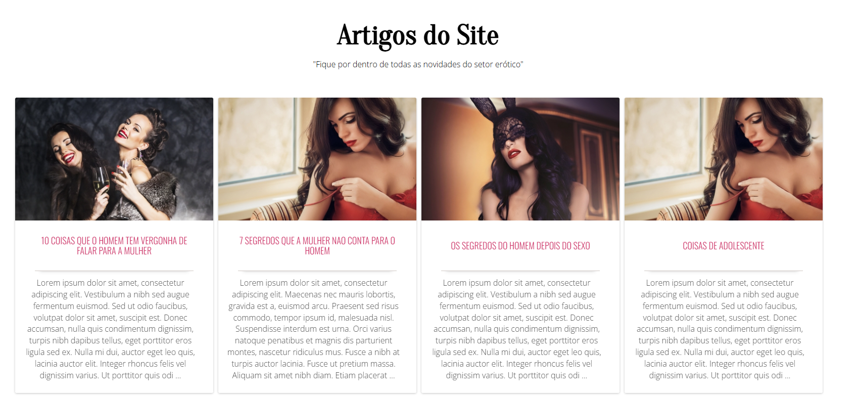 Página de artigos do script LiveCam