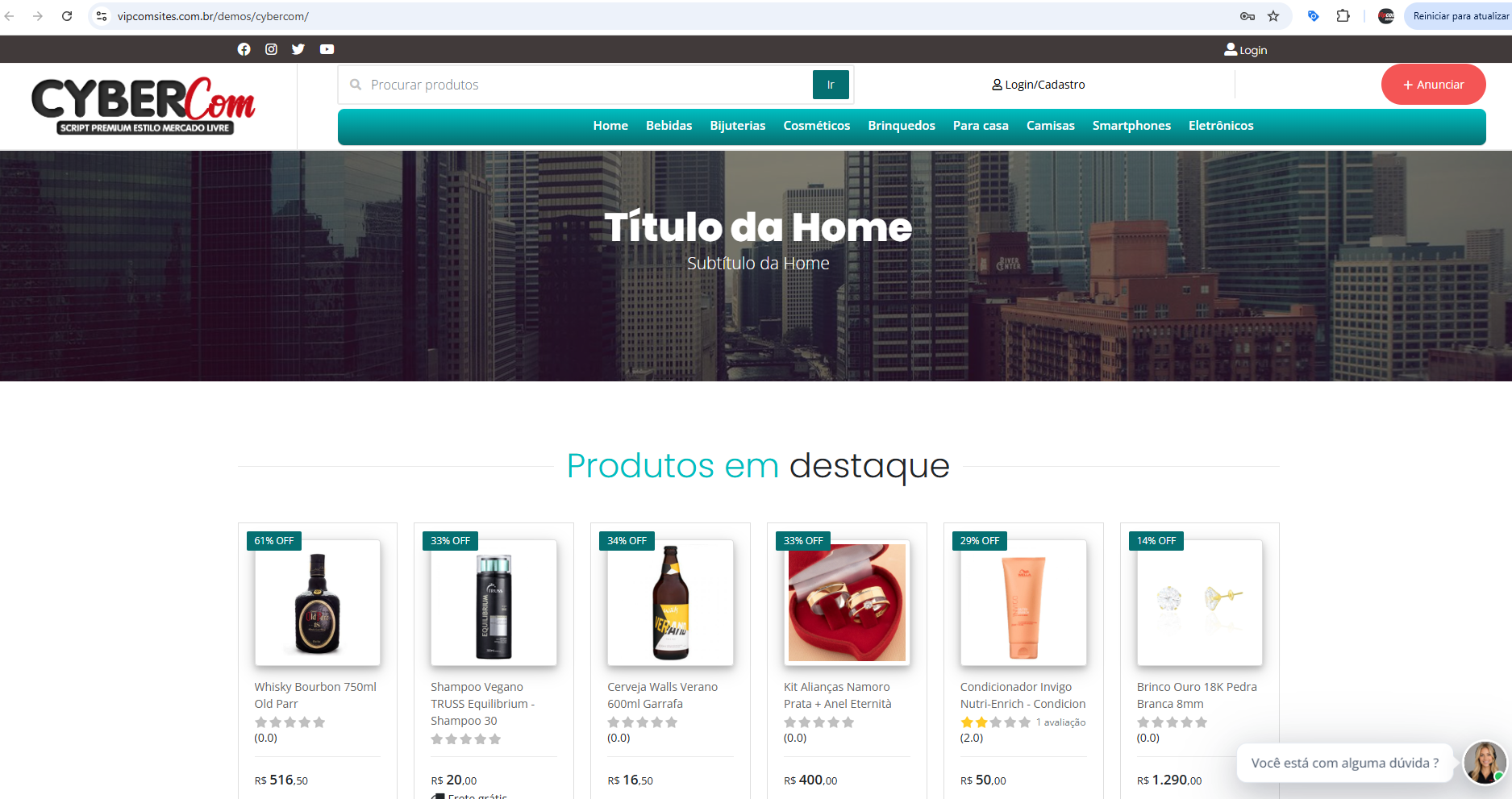Sistema marketplace estilo Mercado Livre Cybercom