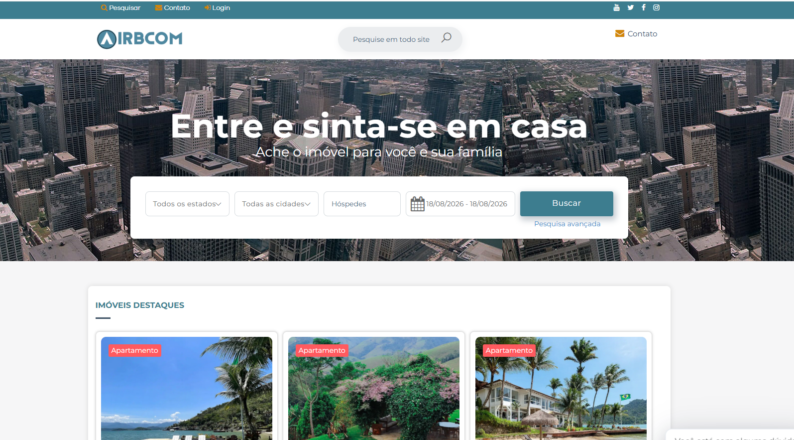 Crie seu site no estilo Airbnb com o AIRBCOM AIRBCOM sistema para criar site no estilo Airbnb