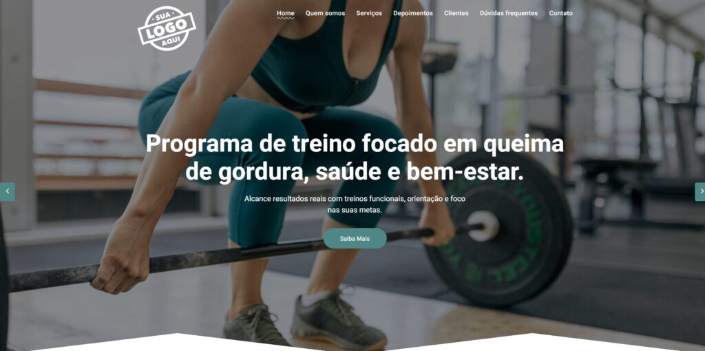 Crie um site profissional para academia e fitness