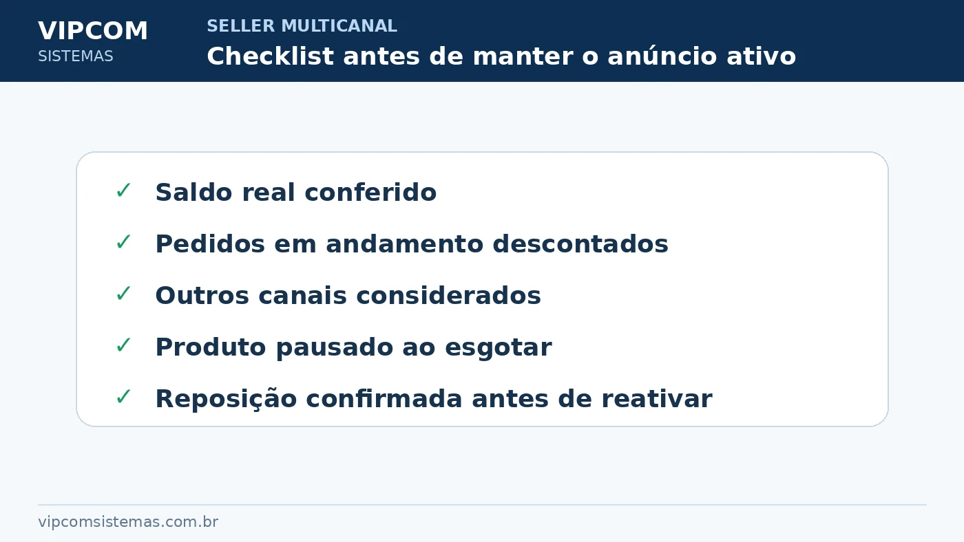 Checklist de controle de estoque para vendedores multicanal