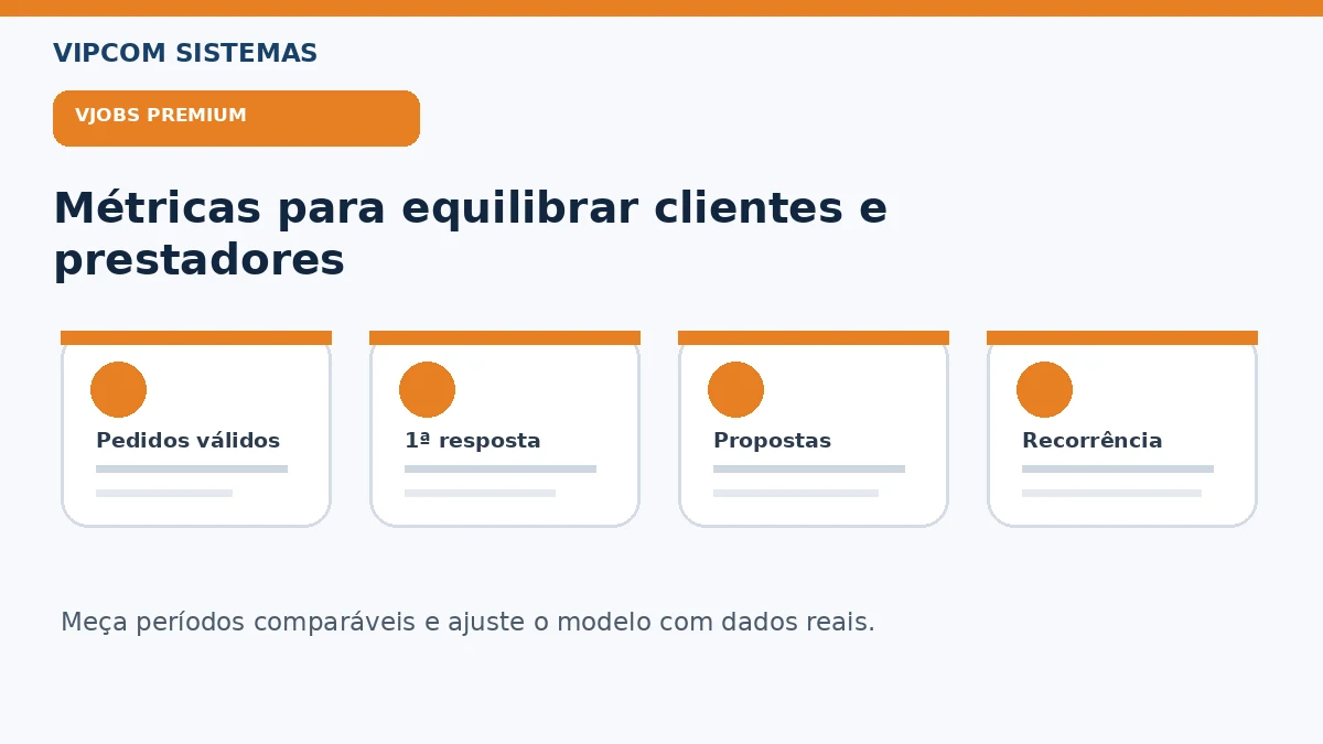 Métricas de clientes e prestadores em uma plataforma de serviços