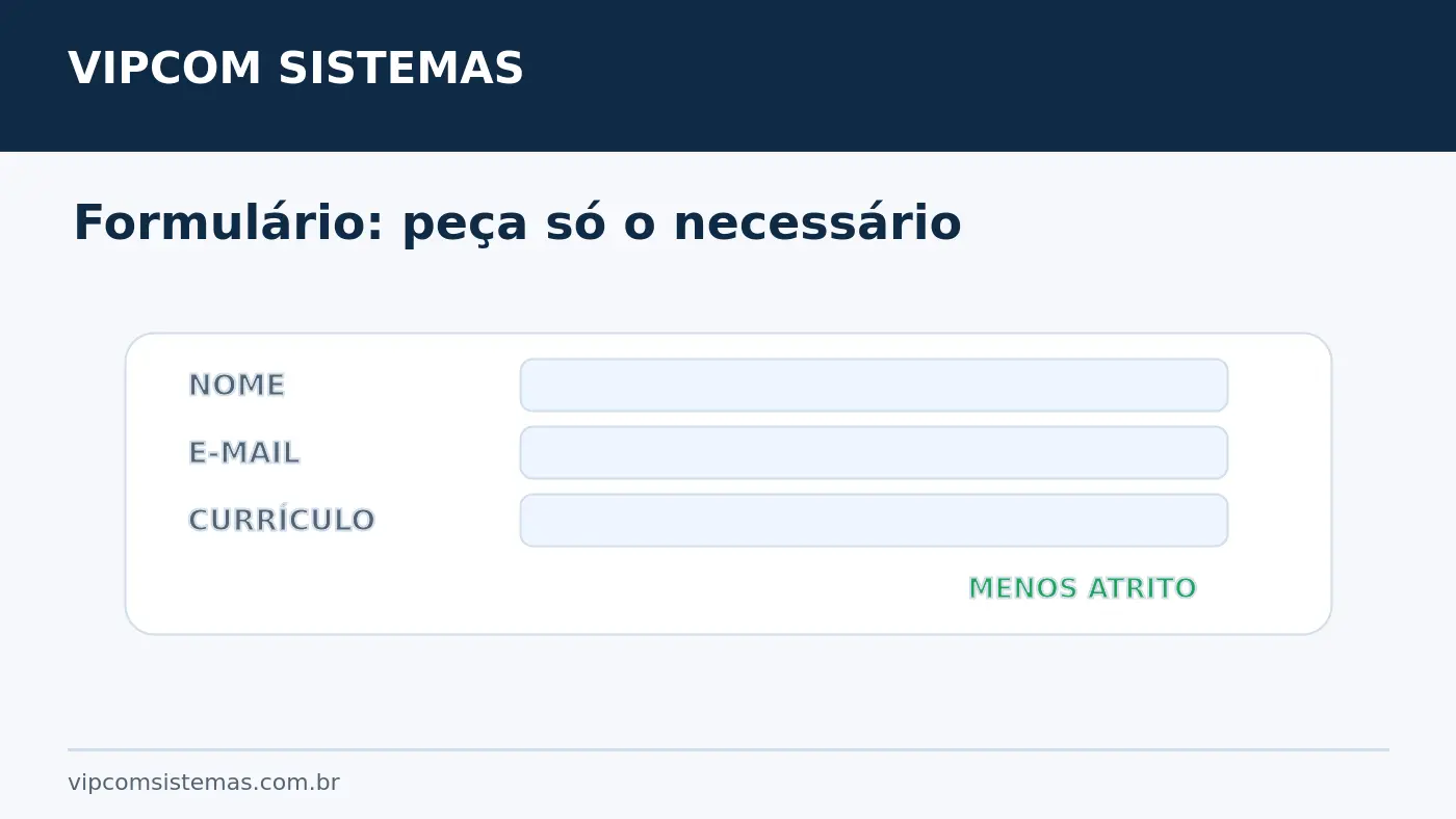 Formulário de candidatura com menos atrito para candidatos