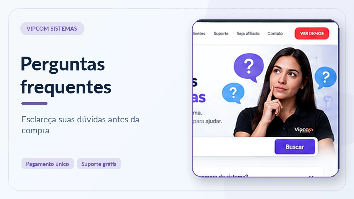 Perguntas frequentes VIPCOM sobre compra hospedagem e suporte